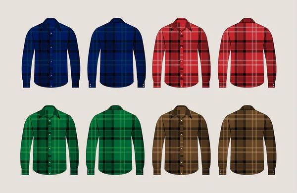 Vector Geruite Shirts Patroon Voor Achteraanzicht Ontwerp — Stockvector