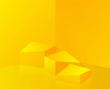 Vektör soyut sarı podyum tasarımı ile kompozisyonu taklit et