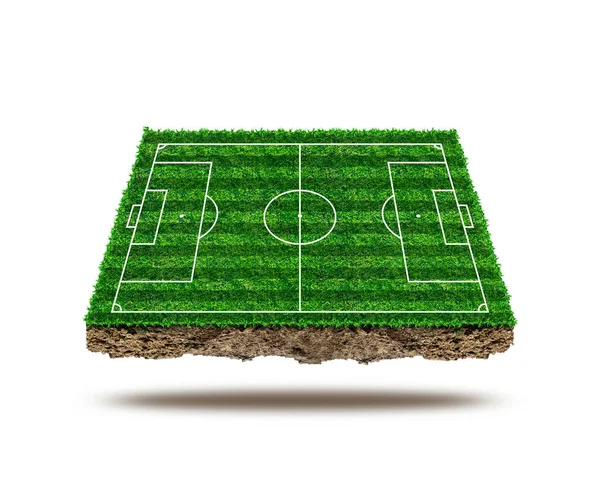 Voetbalveld Isoleren Achtergrond Groen Gras Van Voetbalveld Met Patroon Textuur — Stockfoto