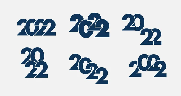 2022 Щасливий Новий Рік Дизайн Тексту Логотипу Векторні Ілюстрації — стоковий вектор