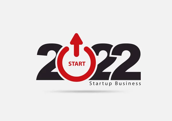 Logo 2022 Año Nuevo Startup Negocio Ideas Creativas Concepto Diseño — Vector de stock