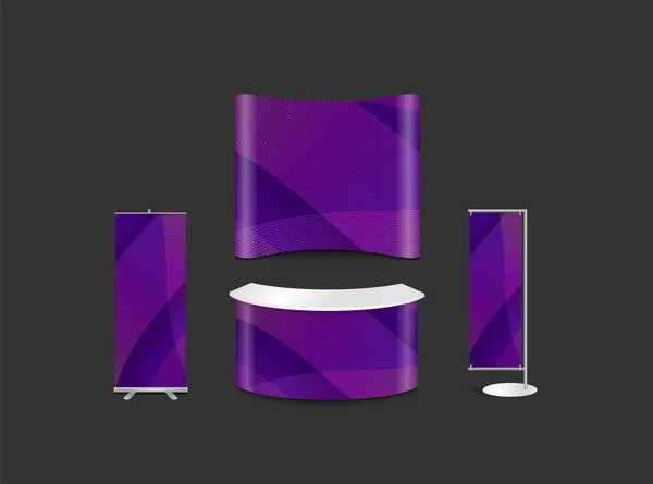 Reklam Utställning Monter Design Med Abstrakt Bakgrund Presentation Modern Våg — Stock vektor