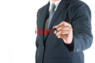 İşadamı el fikirler metin çizimi