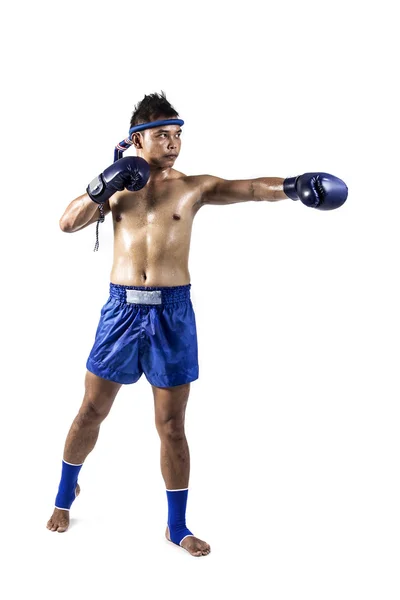 Muay thai, Aziatische man uitoefening thai Boksen — Stockfoto