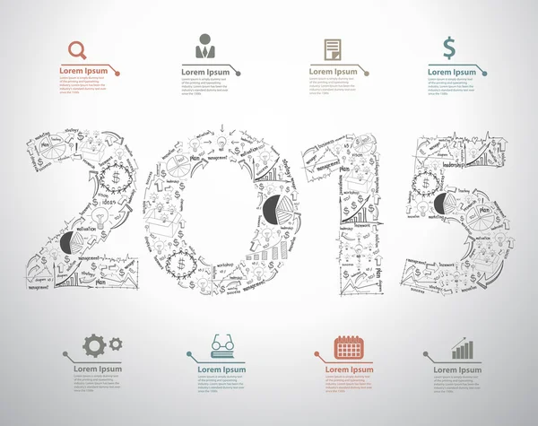 Nuevo año 2015 — Vector de stock