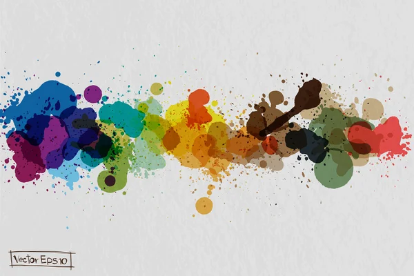 Colorful watercolor splatter — Stock Vector