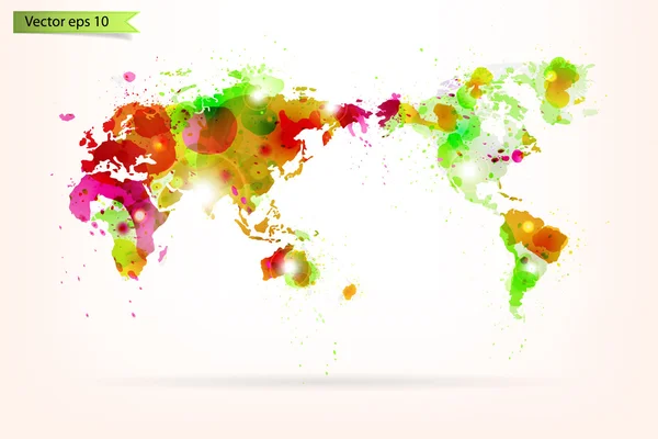 Colorful world map — Stock Vector