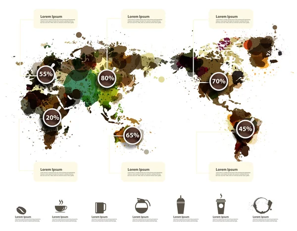 Infografía temática café — Archivo Imágenes Vectoriales