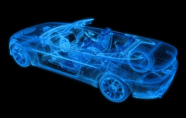 Wireframe of car model — Stock Photo, Image