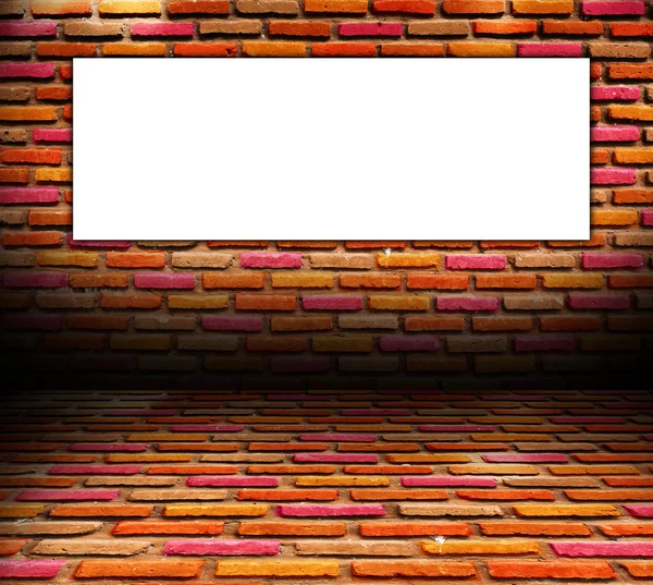 Brick wall with billboard — Stock Photo, Image