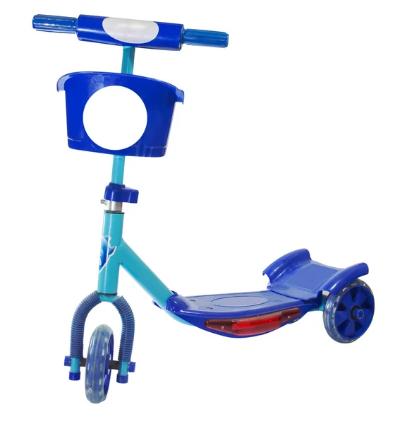 Mavi plastik üç tekerlekli bisiklet — Stok fotoğraf