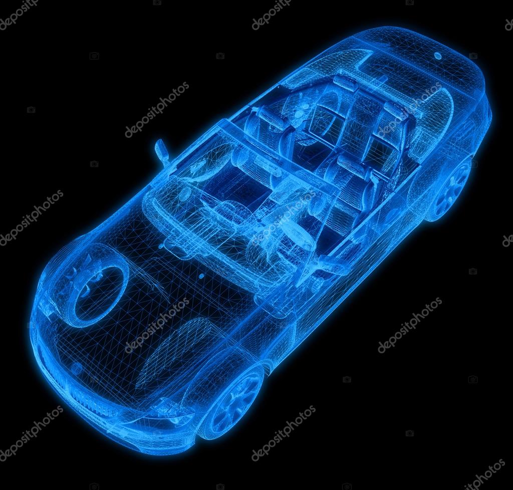 Wireframe of car model — Stock Photo © koydesign 61258227