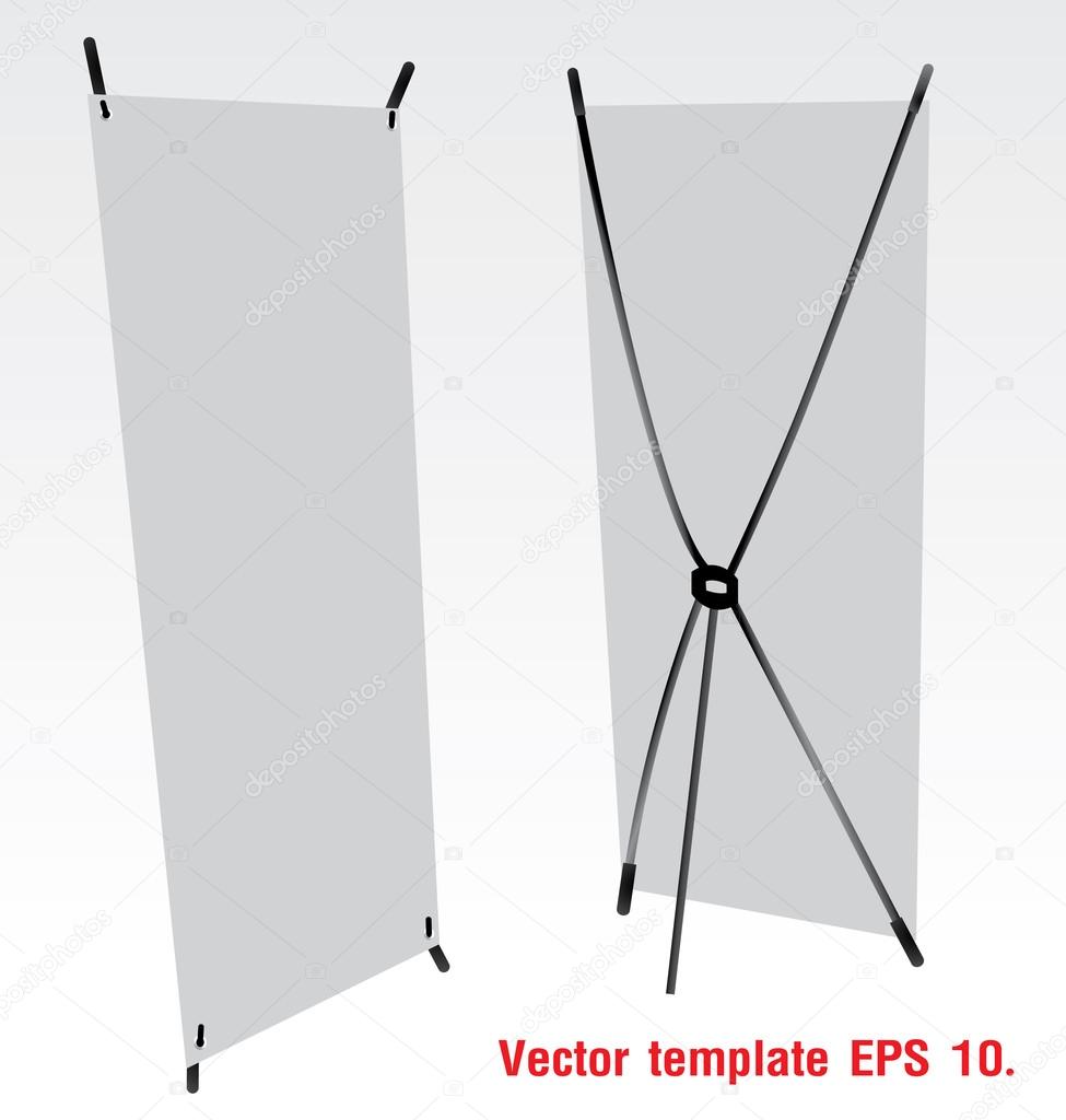 Blank banner stands