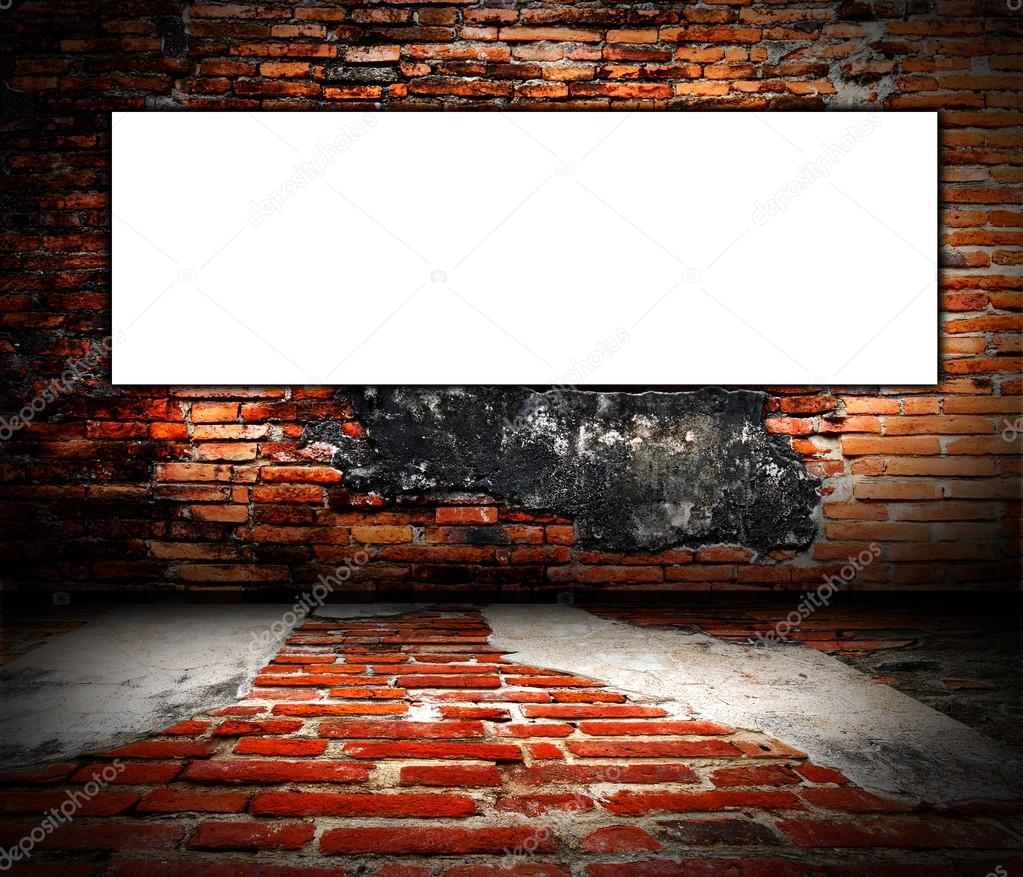 Brick wall with billboard