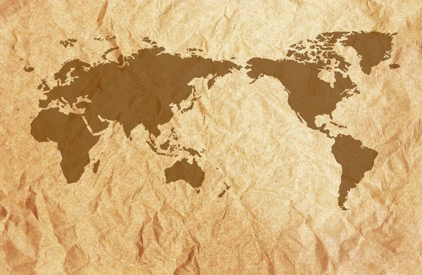 Världskartan på papper — Stockfoto