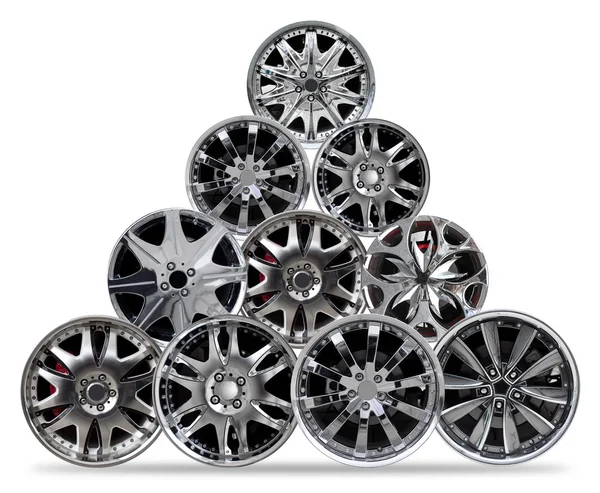 Wheel trims pyramid — Stock Photo, Image