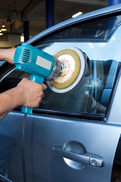 Buffer machine polijsten auto — Stockfoto