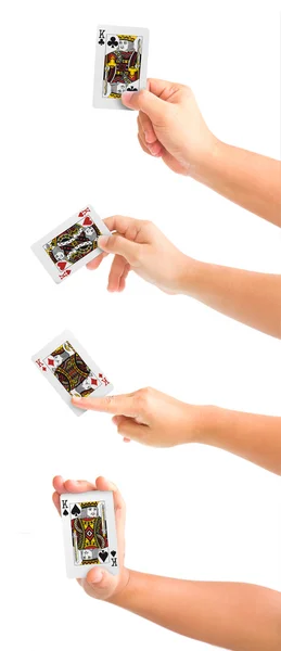 Ręce z karty do gry — Zdjęcie stockowe