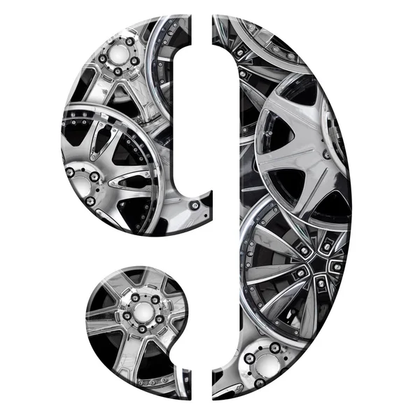 9 patterned with wheel trims — Stock Photo, Image