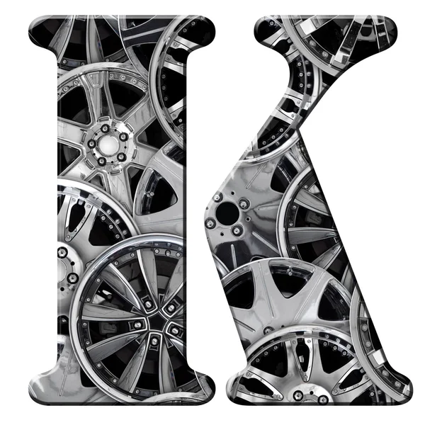 K patterned with wheel trims — Stock Photo, Image