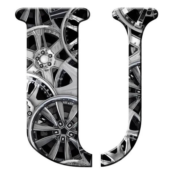 U patterned with wheel trims — Stock Photo, Image