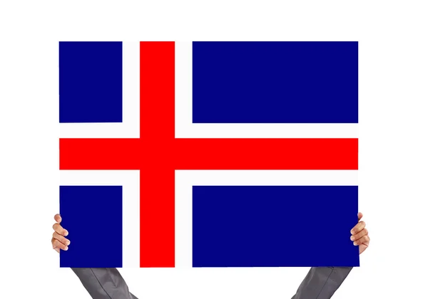İzlanda bayrağı ile kurulu — Stok fotoğraf