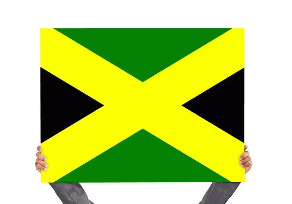 Bord met Jamaicaanse vlag — Stockfoto