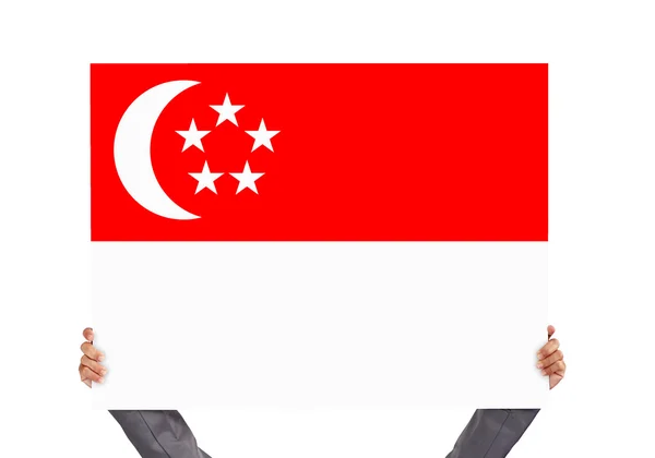 Styrelsen med flagga Singapore — Stockfoto