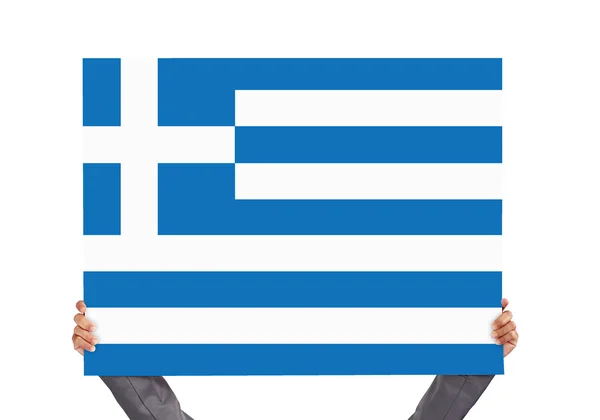 Junta con bandera griega — Foto de Stock