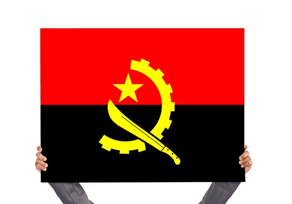 Bord met vlag van Angola — Stockfoto