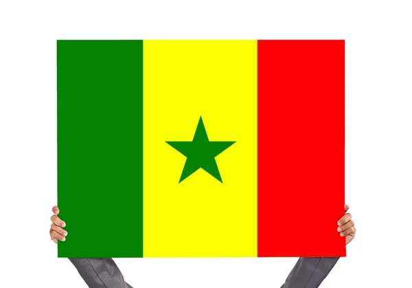 Panneau avec drapeau du Sénégal — Photo