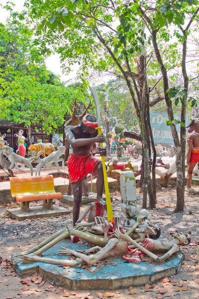 Gruesome Buddhist statues