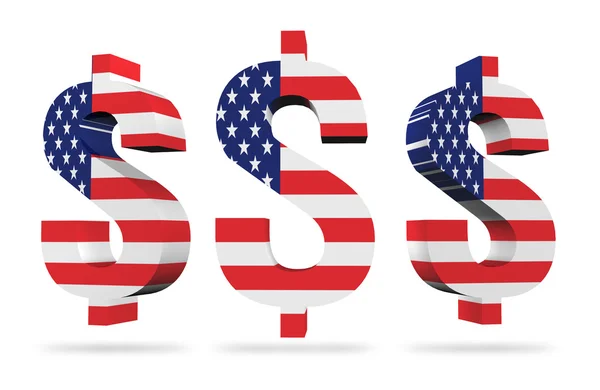 Dollar signs on white — Stock Photo, Image