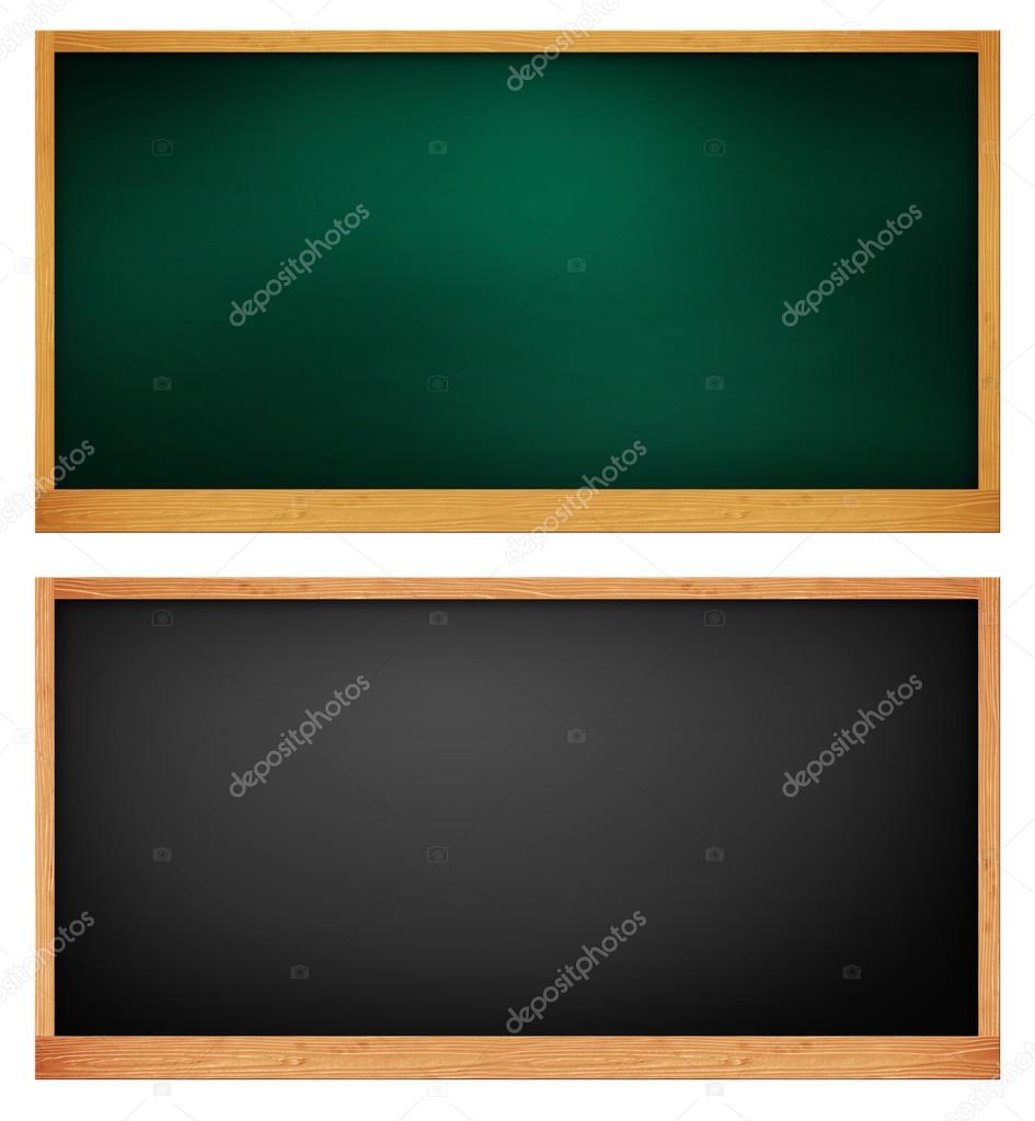 Blank blackboards on white