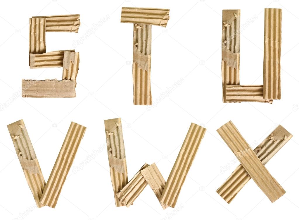 Cardboard alphabet letters