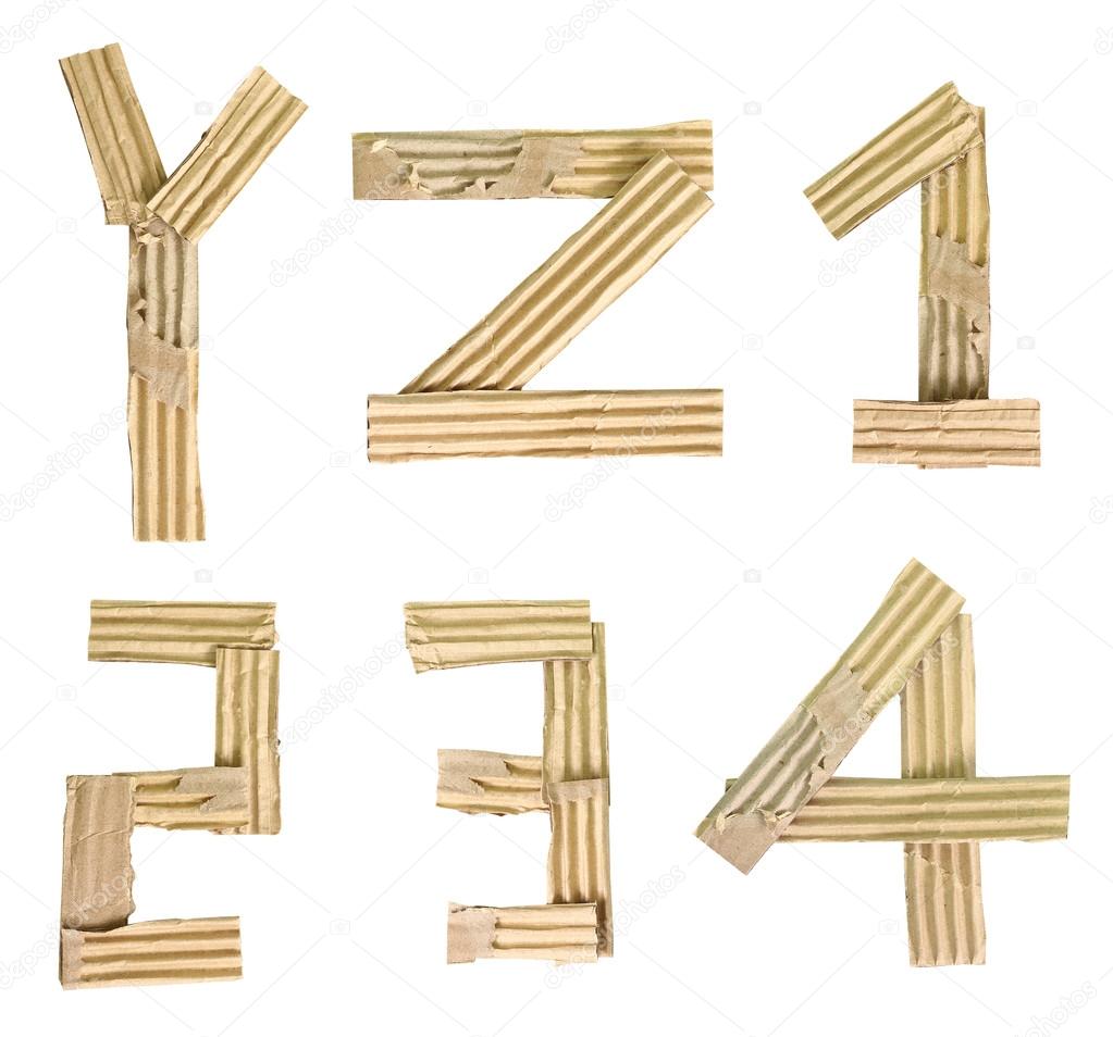 Cardboard alphabet letters