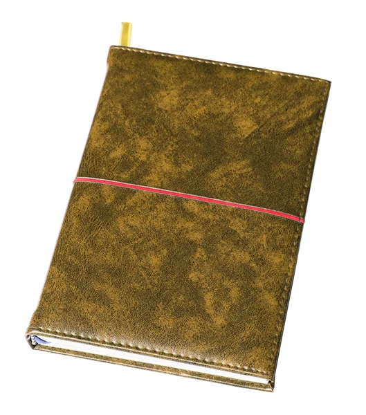 Leather cover notebook — Stock Photo, Image