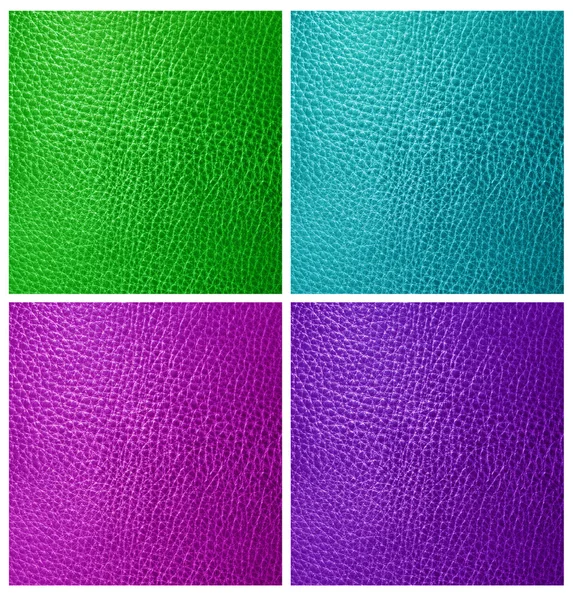 Set of leather textures — Stock Photo, Image