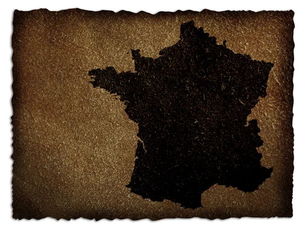 法国地图上皮革 — 图库照片