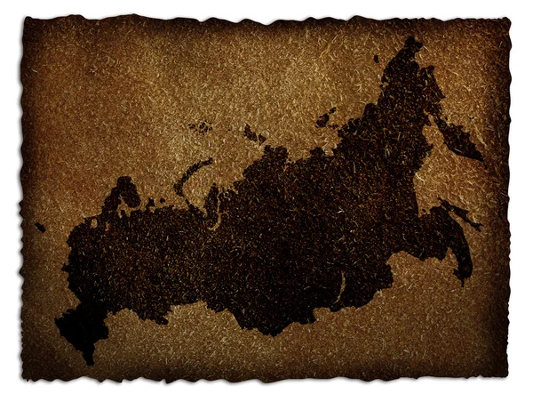 Rusland kaart op leer — Stockfoto