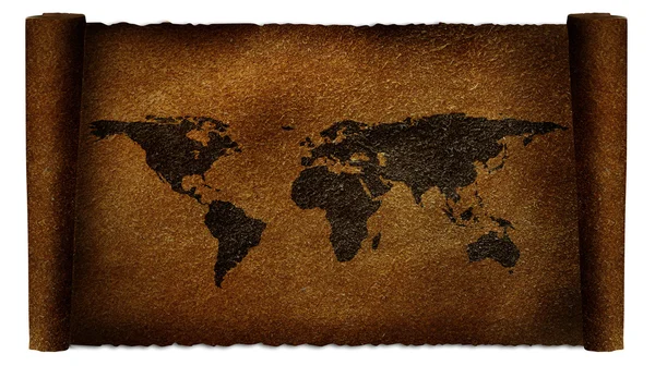 Global  map on leather — Stock Photo, Image