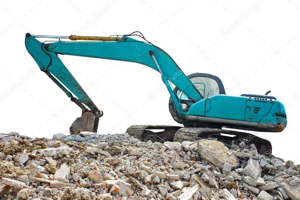 Excavator on working site
