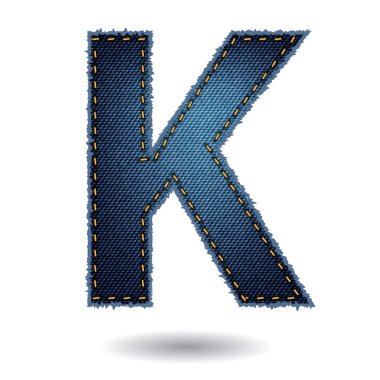 Denim alphabet letter K