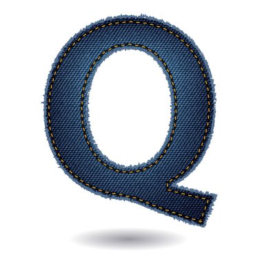 Denim Alfabe harf Q