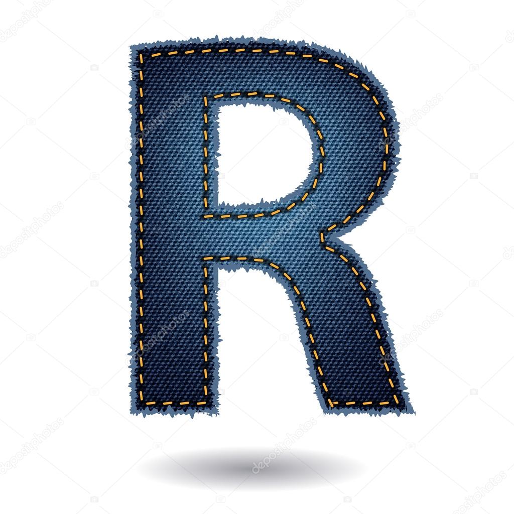 Denim alphabet letter R Stock Vector by ©koydesign 61670153