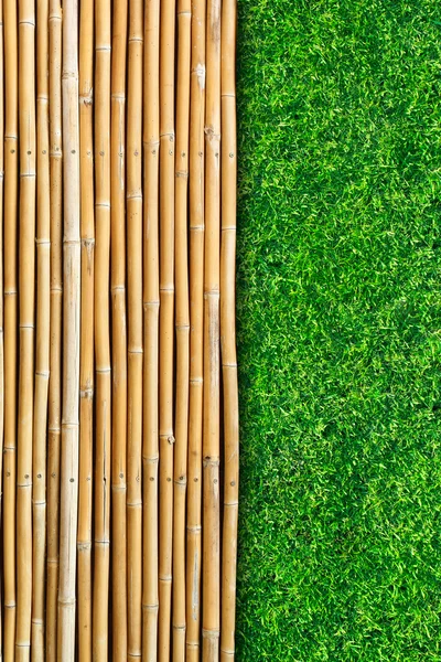 Grama em texturas de bambu — Fotografia de Stock