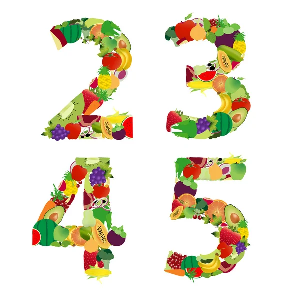 Alphabet des fruits et légumes lettre — Image vectorielle