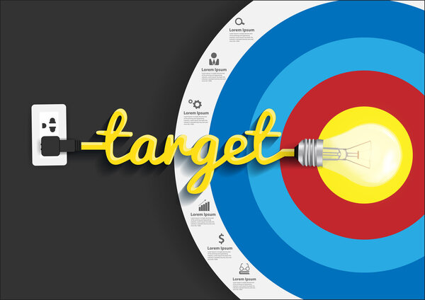 Целевая концепция креативная идея лампочки
