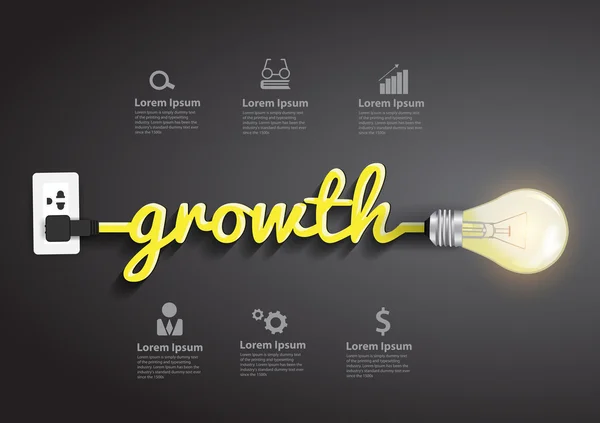 Conceito de crescimento ideia lâmpada criativa —  Vetores de Stock