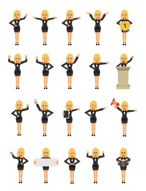 İş kadın karikatür karakter fikirlerini kavramı